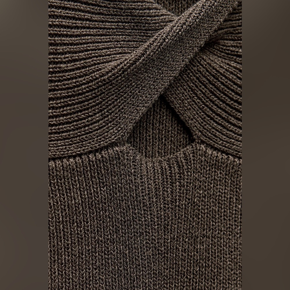 Zara Basic Knit Linen Blend Top - image 4